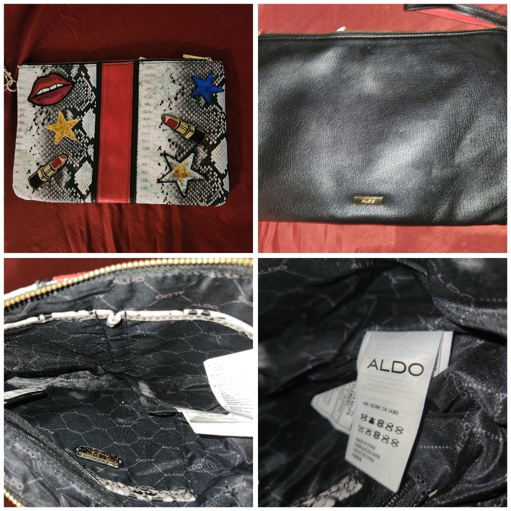 Aldo patchwork clutch wristlet